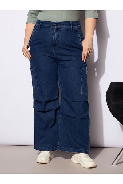 Sassafras By Styli Plus Size Straight Fit Jeans with Side Pockets Details