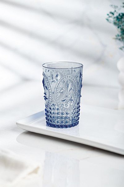 EWs Acrylic Navy Blue Single Short Glass & Water Soft Drink Coffee Side Glass 400 ml (Not Glass)