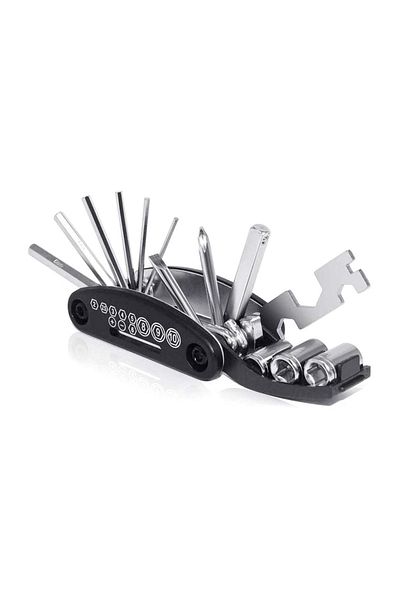 OEM Bicycle repair wrench and accessory set, compact carrying case, black
