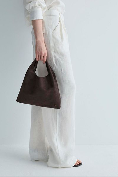 Suud Collection Кафява велурена чанта Olgi Accessory