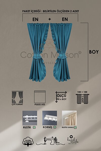 cotton maison Double Blades Poly Curtain - Vertical Ruffles