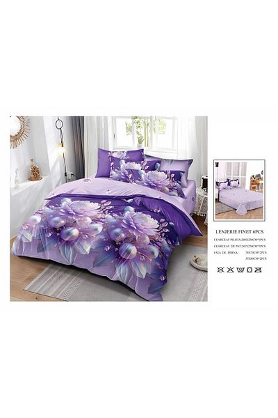 CHIRASO CHIRASO Finet Bedding Set, 6 Pieces, 2 Persons, Sheet 245x250, Quilt 200x230, 4 Pillowcases, Print