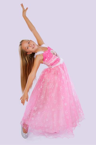 Buse&Eylül Bebe Pink Long Pulley Girl's Party Dress