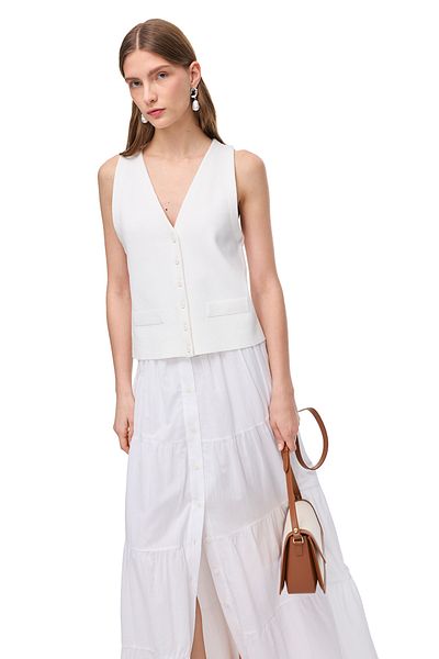 Perspective Knitwear Viscose Blended Vest