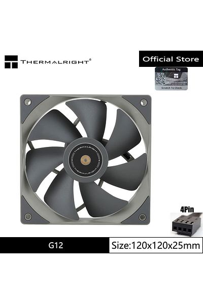 Choice مروحة هيكل Tl-g12 Thermalright Tl-g12b سوداء اللون مقاس 12 سم، محمل هيدروليكي PWM رباعي الدبابيس 1500