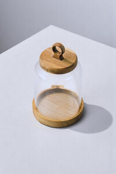 Mirilliahome Borosilicate Glass Jar with Acacia Lid - Tea Coffee Sugar Jar