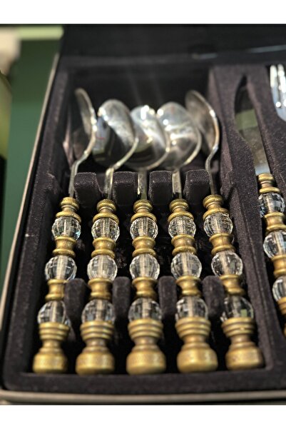 hediye Esterhomedecor 6 Person 24 Piece Fork Spoon Knife Set Rustic