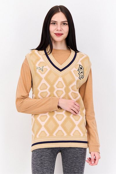 Puma X Dapper Dan Women Sportswear Fit Outdoor Sweater Vest, Tan