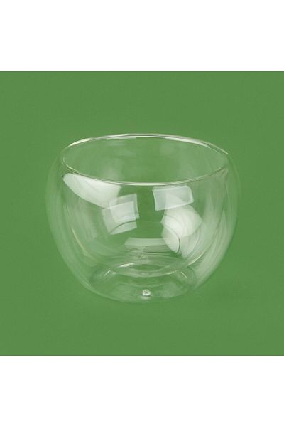 Kayra Double Wall Glass Bowl - Transparent - 10X7 cm