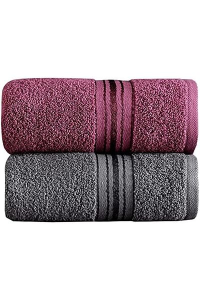 Mu Art Ahşap Mrt Home Molly Double Color Bath Towels, 4 Pack 2 Pieces (70X135),2 Pieces (50X85) Soft and