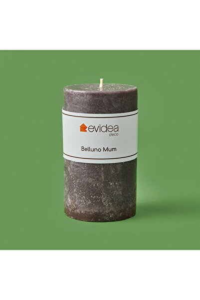 Evidea Lumanare Deco Belluno - Gri Inchis - 12 cm