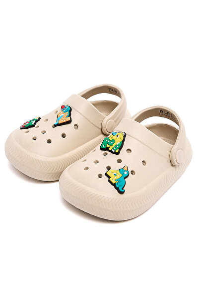 R&B Beige Jibbitz Slingback Clogs