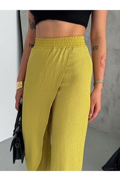 Giyimsel Covered Front Wrap Fabric Women's Pants