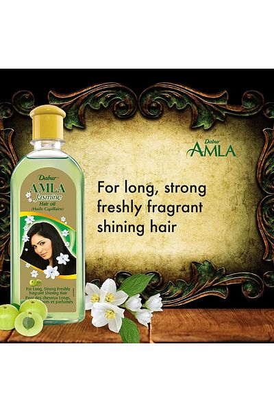 Dabur Amla Jasmine Hair Oil 300 ml Non-Sticky Shine-Enhancing Oil with Amla & Jasmine for Soft,