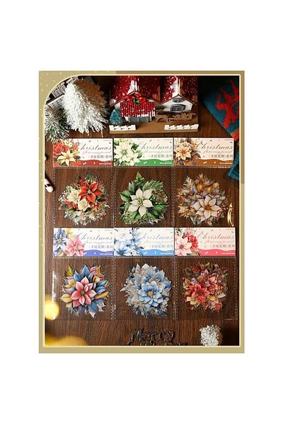 İthal O13-10 Pcs of Flower Pet Stickers at the Beginning of the Year - Number : 2