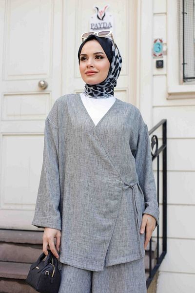 Enans Design Women's Hijab 2 Piece Linen Set