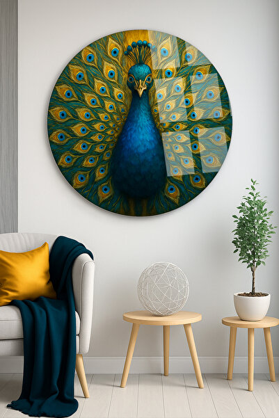 TAULART DESIGN MINUNAT DE PĂSĂRI DE PĂSĂRI DE PĂSĂRI, TABLA ROTUNDĂ MODERNĂ D...