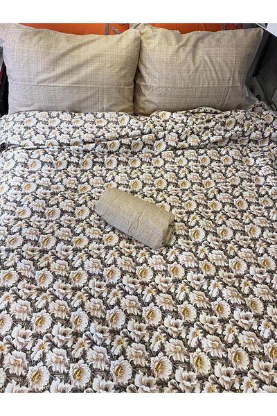 ŞENER HOME Daisy Patterned Sheet Elastic Double Pique Set
