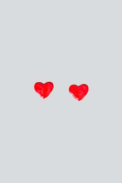 stravis Enameled Heart Earrings