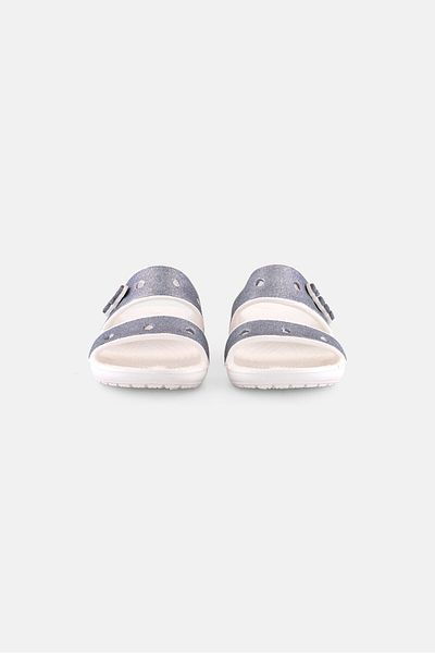 Crocs Kids Girl Two Strap Classic Slip On Slides, Silver