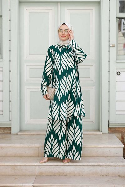 Enans Design Γυναικείο Hijab Σετ 2 τεμαχίων τουνίκ & παντελόνι