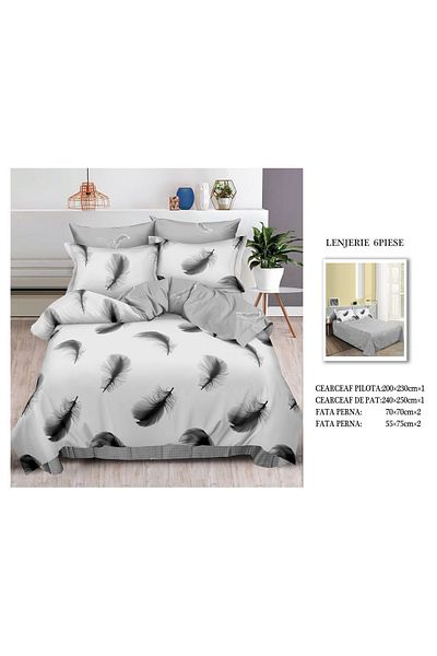 CHIRASO CHIRASO Finet Bedding Set, 6 Pieces, Sheet 240x250, Quilt 200x230, 4 Pillowcases, Print
