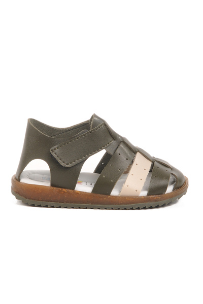 AYAKMOD Haki Bej Cırtlı Hafif Unisex Çocuk Sandalet 17370 B