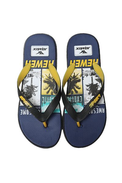 Intisimo Men's Slippers, Jomix, Exotic, Yellow/Navy - 40