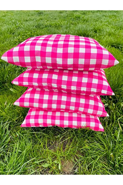 BEYZACA Geometrik Seri, Pembe Pötikare Desenli Piknik Minderi Tekli Satılmakt...