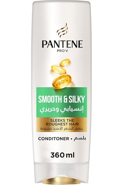 Pantene Pro-V Smooth & Silky Conditioner 360ml – Frizz Control, Shine Boost, Moisture Lock
