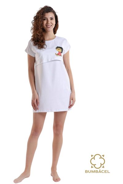 Bumbăcel Rochie cu mânecă scurtă pentru dame din bumbac