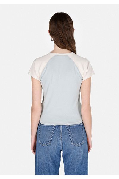 Colin's Tricou verde cu mânecă scurtă pentru femei, slim fit, cu gât rotund