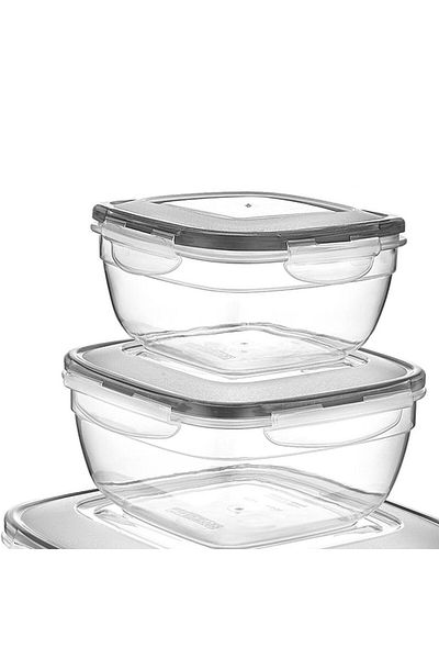 MATMEL Fresh Box Square 3-Piece Storage Container - 600-1000-1700 ml