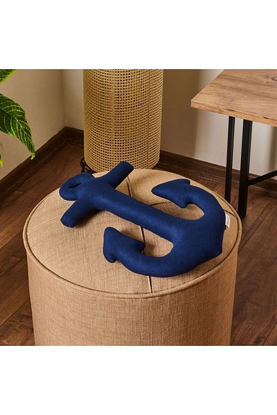 MATMEL Anchor Figured Pillow - Navy Blue - 28X40 cm
