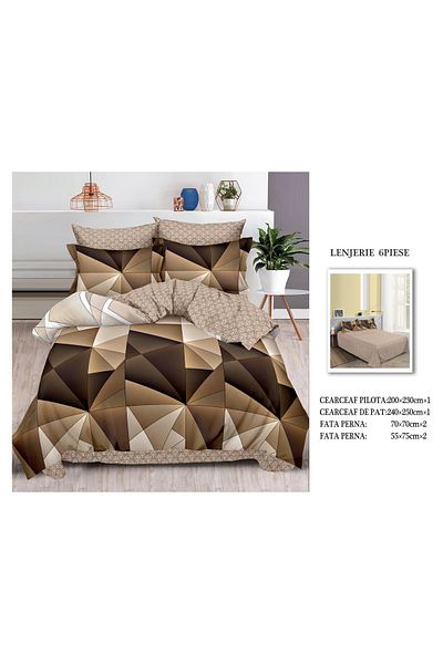 CHIRASO CHIRASO Finet Bedding Set, 6 Pieces, 2 Persons, Sheet 240x250, Quilt 200x230, 4 Pillowcases, Print