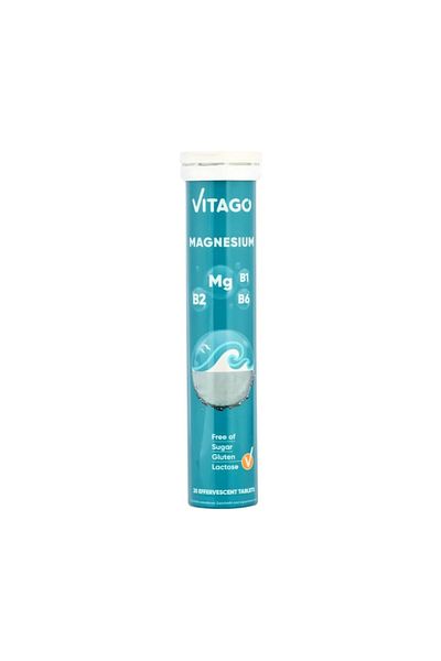 Vitago Magnesium Effervescent Tablet, Vitamin B1, Vitamin B2, Vitamin B6 - 20 Tablets
