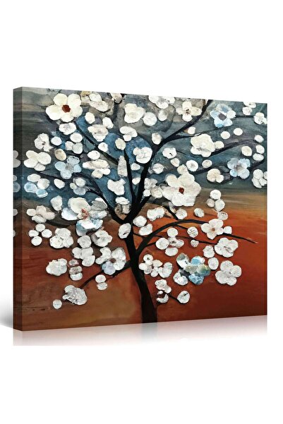 startonight Tablou DualView Startonight Copac Abstract Singur cu Flori Albe, ...