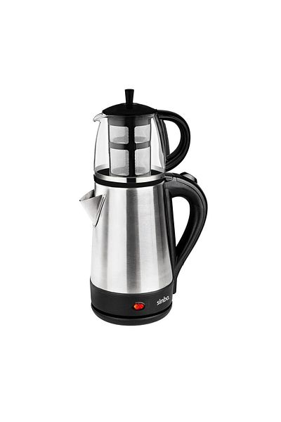 STOREMAX Glass Demli̇Kli̇ Elektri̇Kli̇ Çeli̇K Çayci Seti̇ 1600W - 1.7Lt - 0.7Lt Stm-5836
