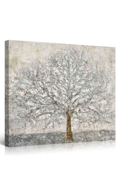 startonight DualView Startonight Picture Silver Tree - Brown in Shadow, Glow in the Dark, 80 x 80 cm