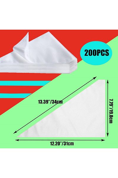 Yin Aisike Set of 200 Yin Aisike icing/cream bags, plastic, white, 30 x 20 cm