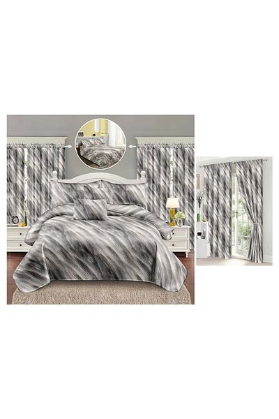 CHIRASO CHIRASO Bedding Set, 8 Pieces with Drapery, 230x240 Sheet, Duvet Cover and 4 Pillowcases