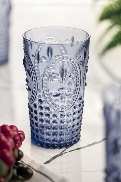 EWs Acrylic Ice Blue 6-Piece Tall Glass & Water Soft Drink Glass 750 ml (Large Size & Not Glass)