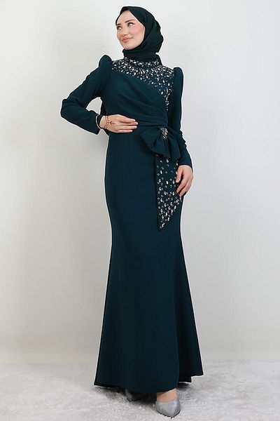 GİYZAMİLA Sapphire Hijab Dress Emerald