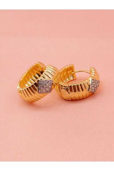 luree accessories Zircon Stone Steel Earrings 12mm