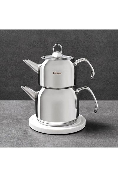 ASPARTAM Saturn Steel Teapot - Inox - 2 Lt + 1 Lt