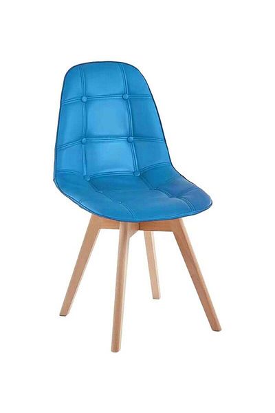 Taimi Wooden Dining Chair With Padded Seat Designed For Home Kitchen Lounge And Office, Blue