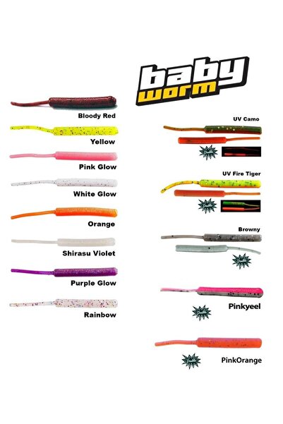 Fujin Baby Worm 5,2cm Floating LRF Silikonu Red Green Uv Glow