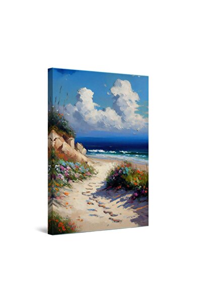 startonight Tablou DualView Startonight plaja cu Nisip si Flori, luminos in intuneric, 60 x 90 cm