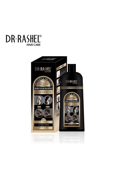 DR.RASHEL Collagen & argan oil hair color shampoo （（Natural black)