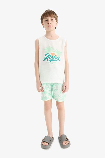 DeFacto Boy's 2-Piece Set Printed Tank Top Swim Shorts E7591A825Hs